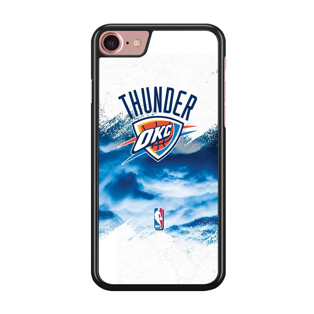 NBA Thunder Basketball 002 iPhone 7 Case-Rubber / Black (2D Case)-Xtracase