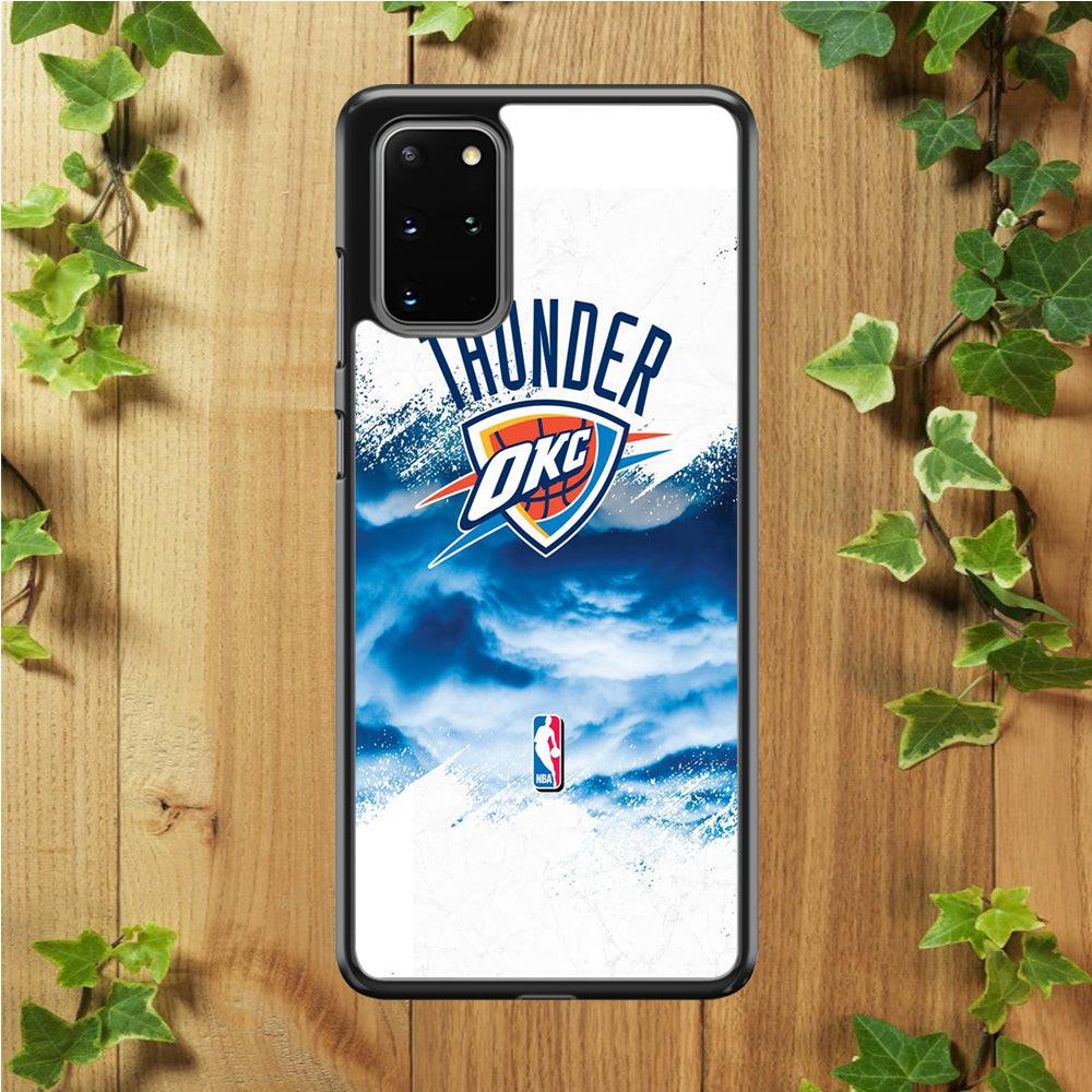 NBA Thunder Basketball 002 Samsung Galaxy S20 Plus Case-Rubber / Black (2D Case)-Xtracase