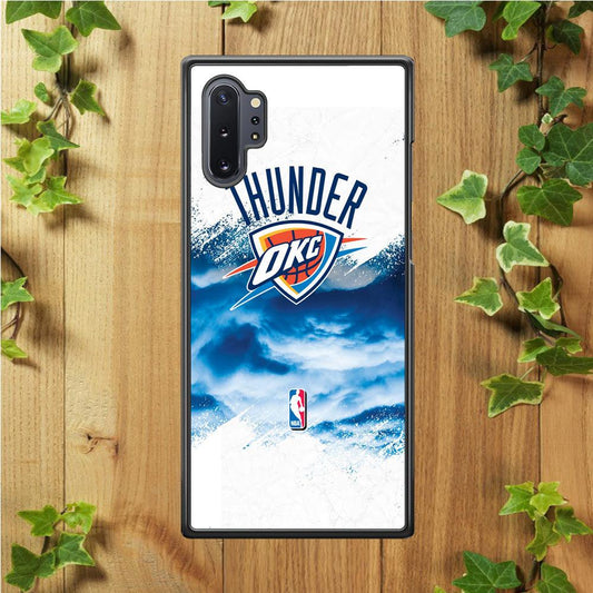 NBA Thunder Basketball 002 Samsung Galaxy Note 10 Plus Case-Rubber / White (2D Case)-Xtracase