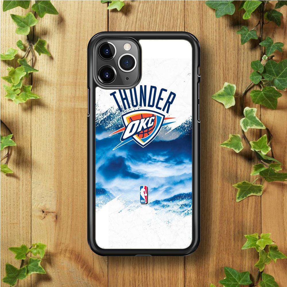 NBA Thunder Basketball 002 iPhone 11 Pro Case-Rubber / Black (2D Case)-Xtracase