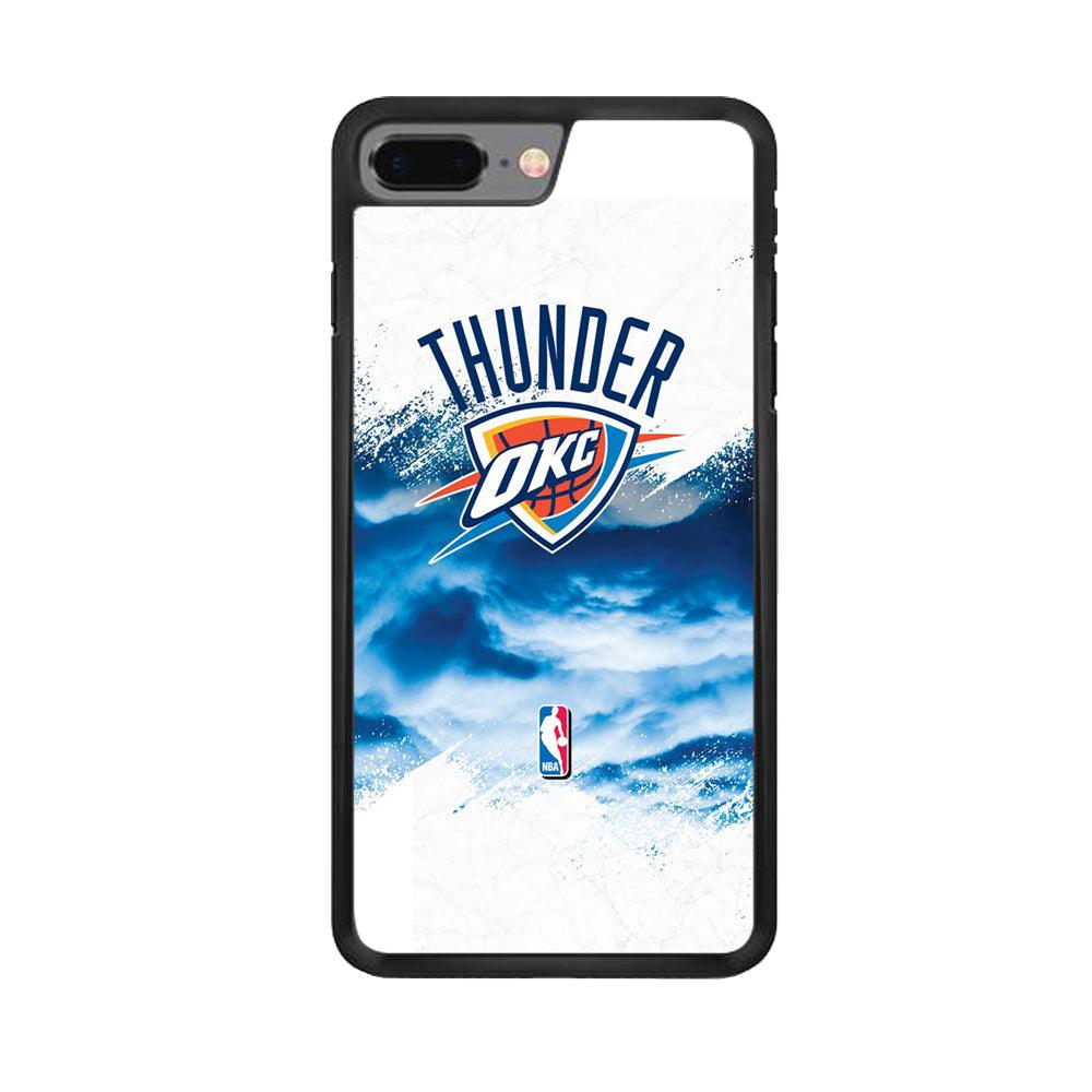 NBA Thunder Basketball 002 iPhone 8 Plus Case-Rubber / Black (2D Case)-Xtracase