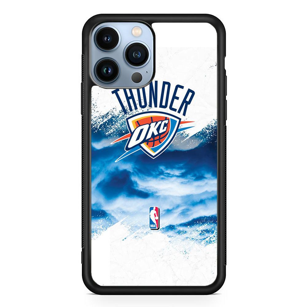 NBA Thunder Basketball 002 iPhone 13 Pro Case-Rubber / Black (2D Case)-Xtracase