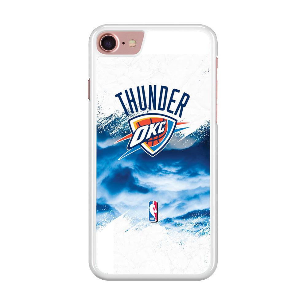 NBA Thunder Basketball 002 iPhone SE 2020 Case-Rubber / White (2D Case)-Xtracase
