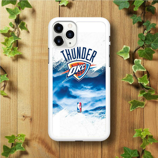 NBA Thunder Basketball 002 iPhone 11 Pro Max Case-Rubber / White (2D Case)-Xtracase