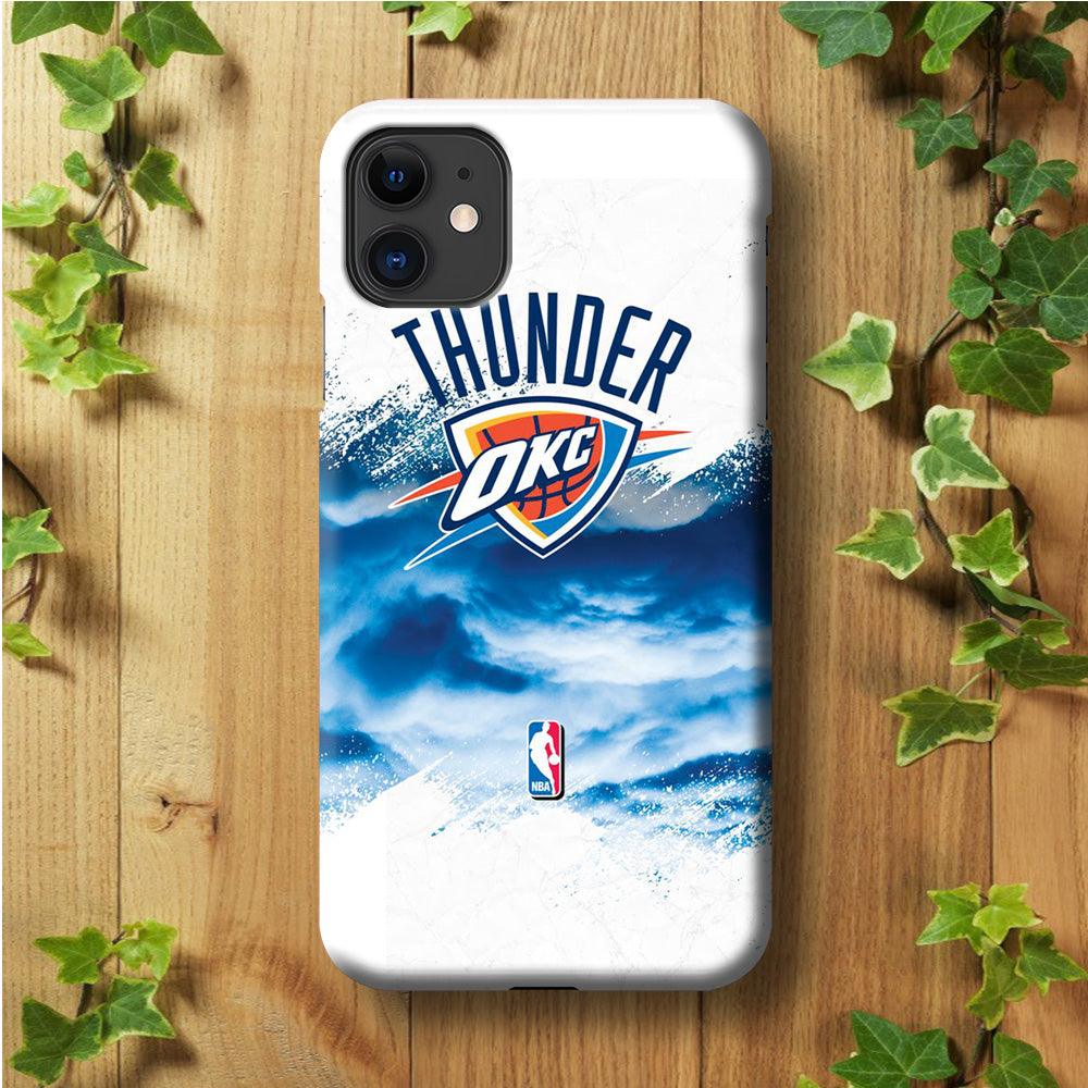 NBA Thunder Basketball 002 iPhone 11 Case-Plastic / Full Wrap (3D Case)-Xtracase