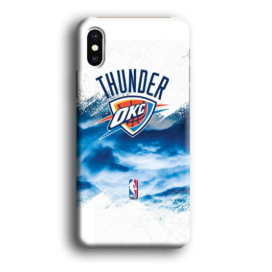 NBA Thunder Basketball 002 iPhone X Case-Plastic / Full Wrap (3D Case)-Xtracase