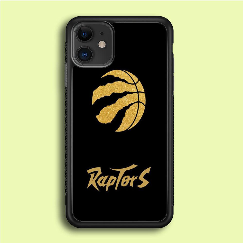NBA Toronto Raptors Basketball 001 iPhone 12 Case-Rubber / Black (2D Case)-Xtracase