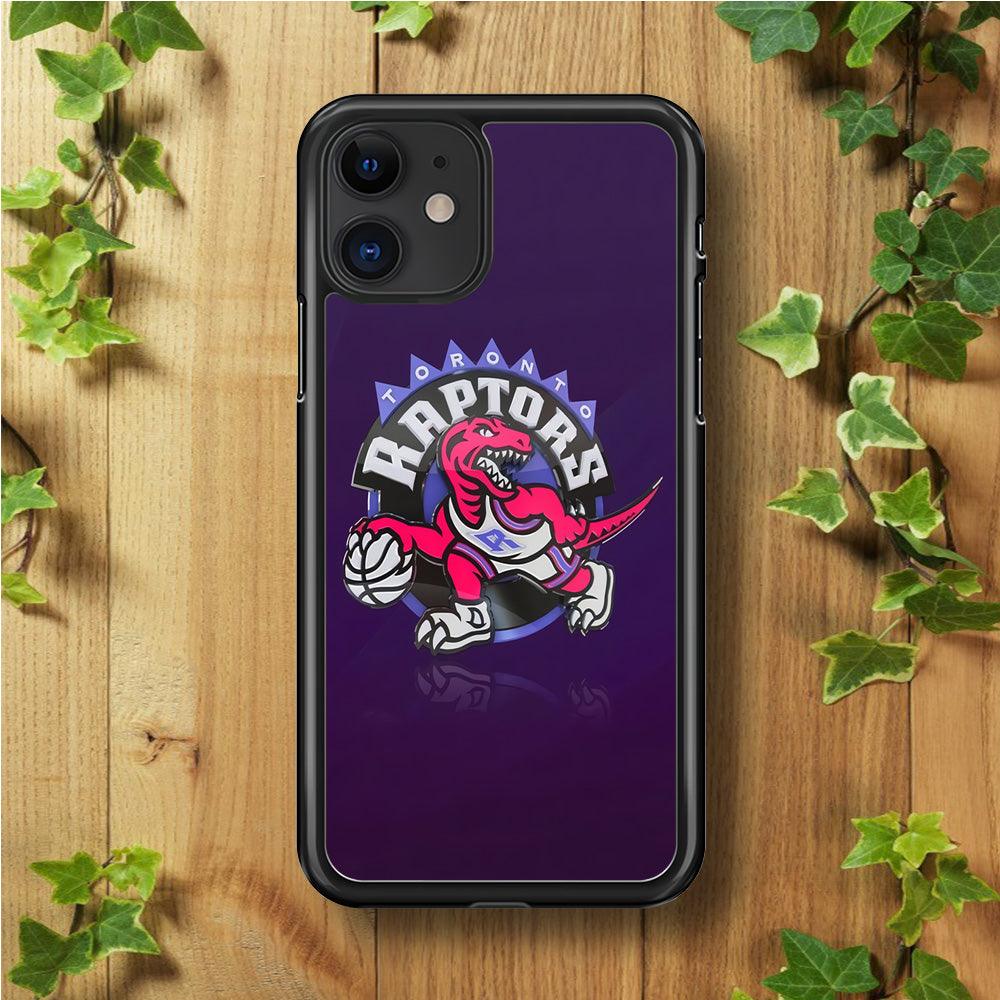 NBA Toronto Raptors Basketball 002 iPhone 11 Case-Rubber / Black (2D Case)-Xtracase