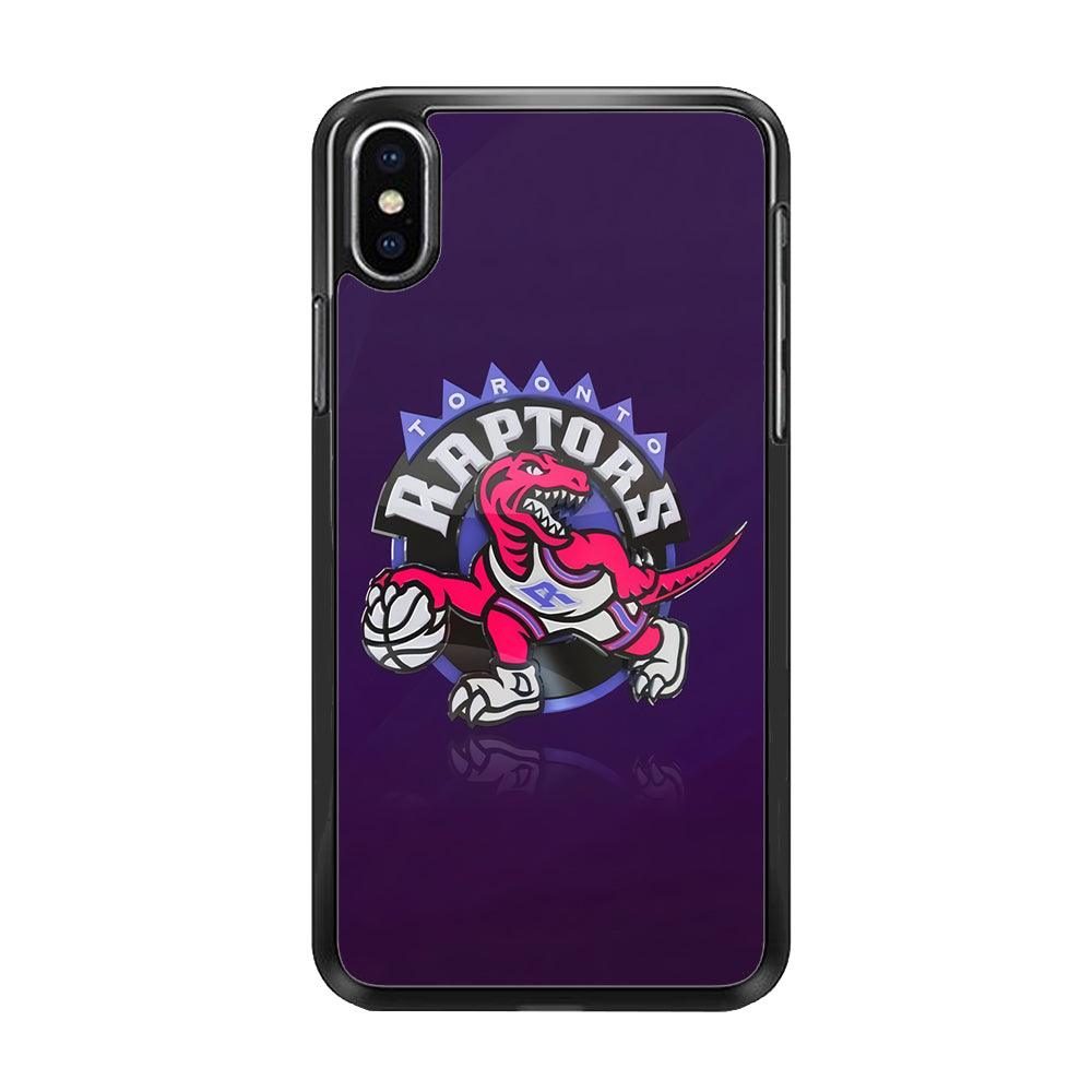 NBA Toronto Raptors Basketball 002 iPhone Xs Max Case-Rubber / Black (2D Case)-Xtracase