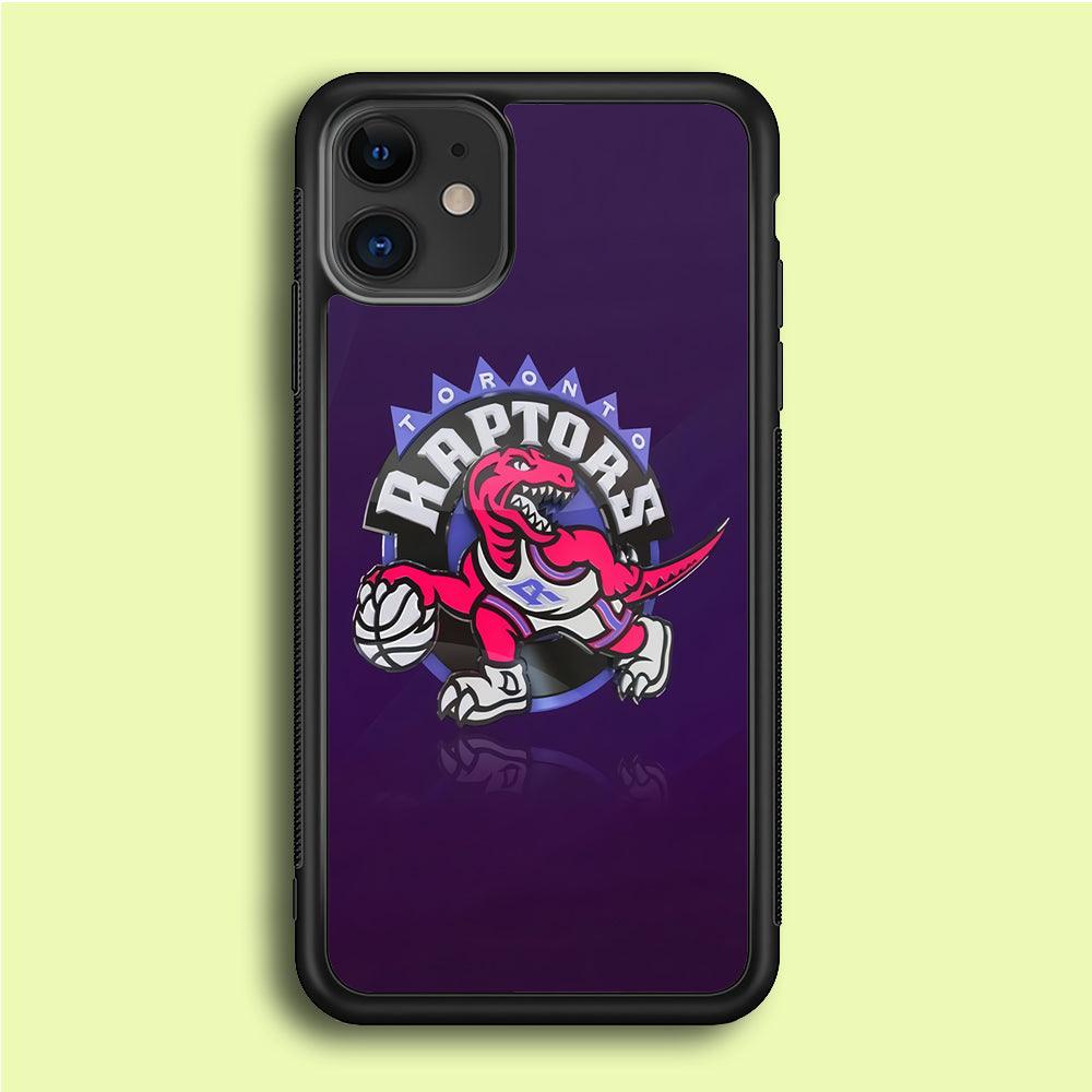 NBA Toronto Raptors Basketball 002 iPhone 12 Case-Rubber / Black (2D Case)-Xtracase