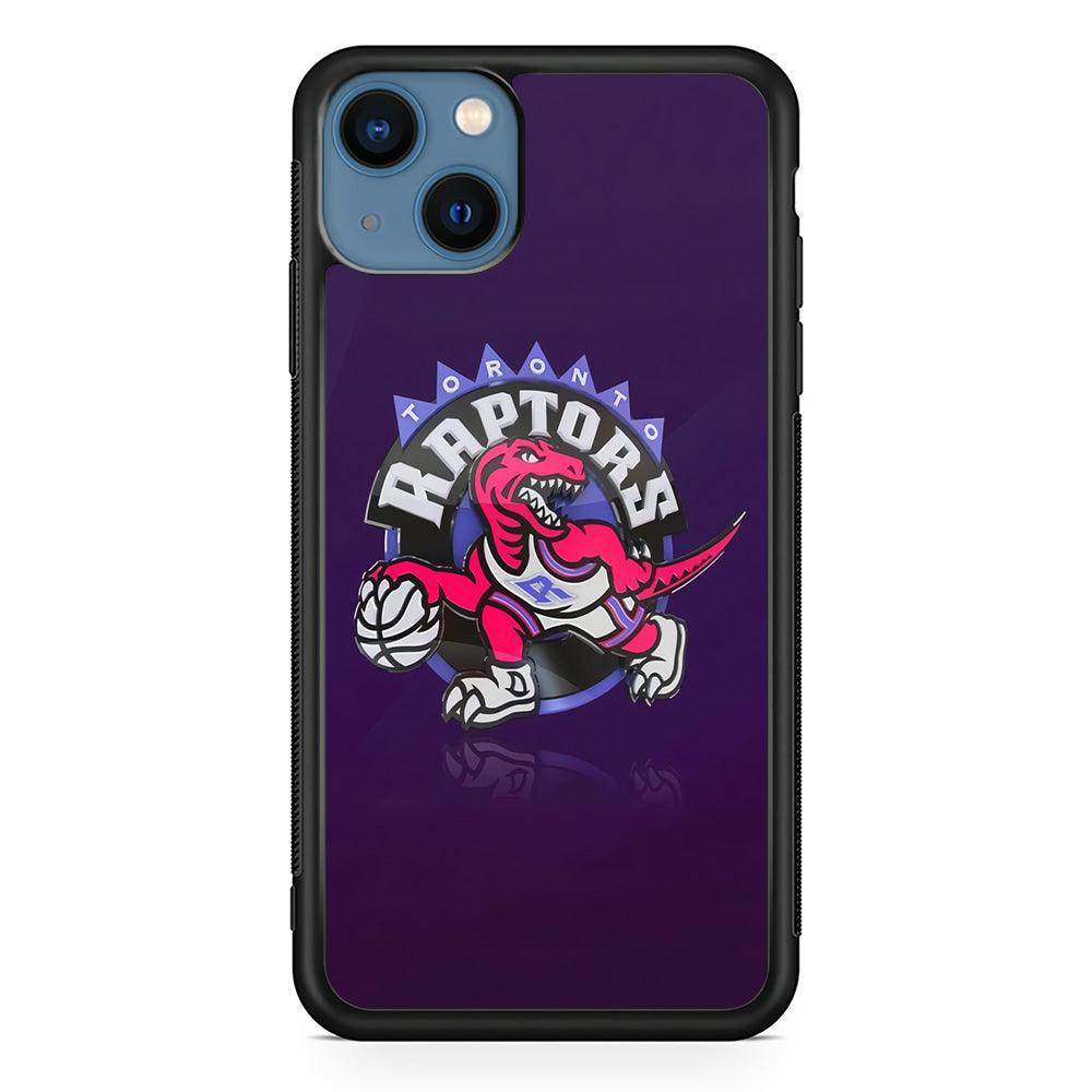 NBA Toronto Raptors Basketball 002 iPhone 13 Case-Rubber / Black (2D Case)-Xtracase