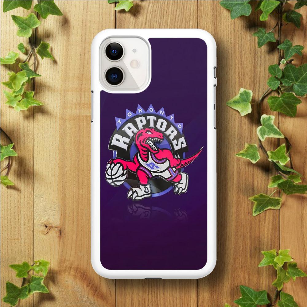 NBA Toronto Raptors Basketball 002 iPhone 11 Case-Rubber / White (2D Case)-Xtracase