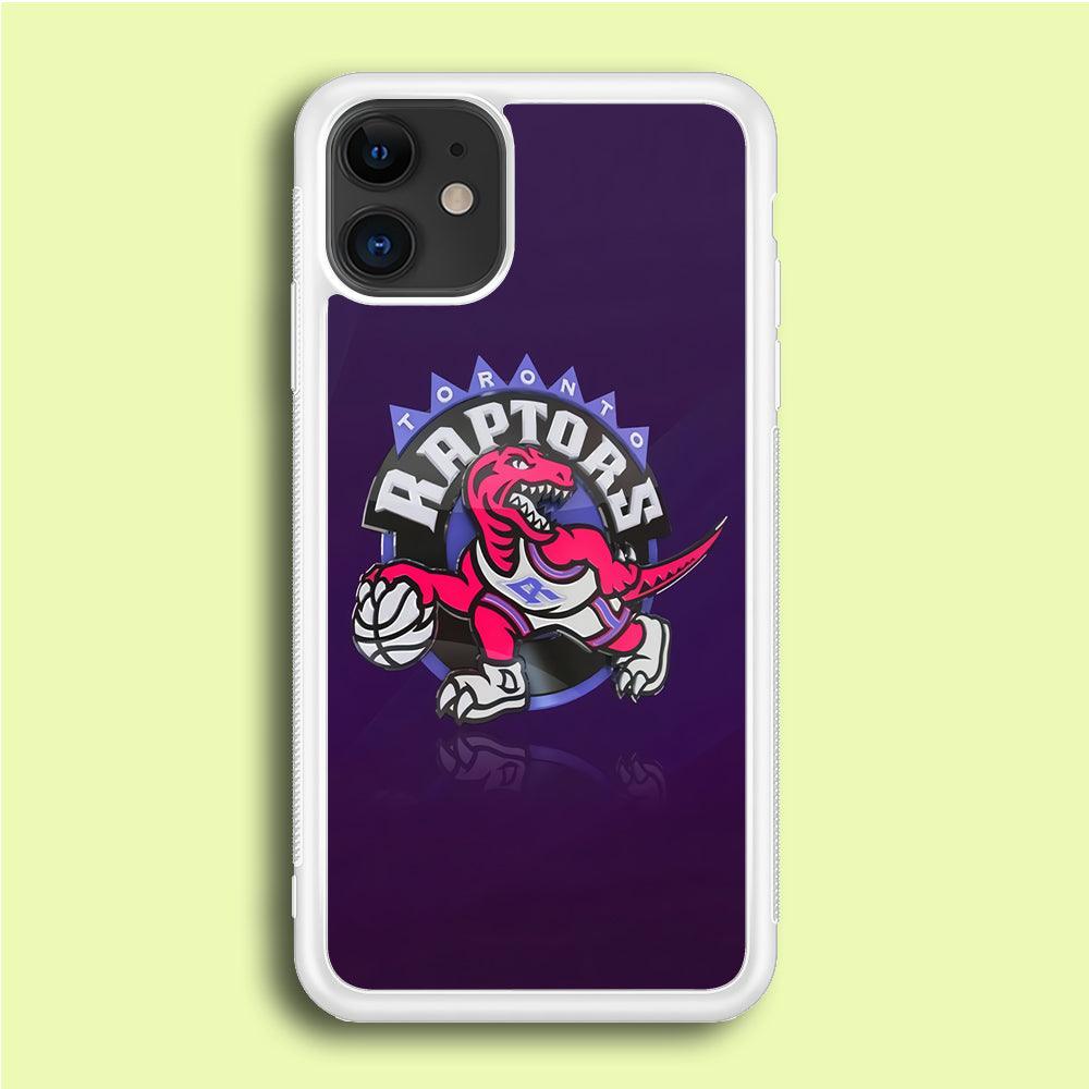 NBA Toronto Raptors Basketball 002 iPhone 12 Case-Rubber / White (2D Case)-Xtracase