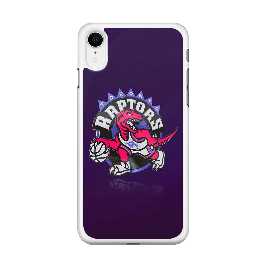 NBA Toronto Raptors Basketball 002 iPhone XR Case-Rubber / White (2D Case)-Xtracase