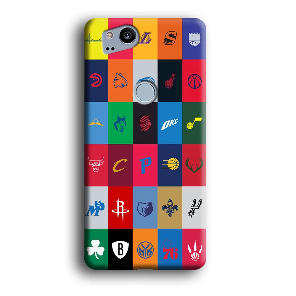 NBA Team Logos Google Pixel 2 3D Case-Xtracase