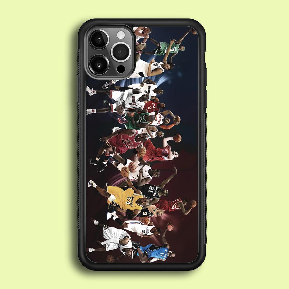 NBA player All Star iPhone 12 Pro Case-Rubber / Black (2D Case)-Xtracase