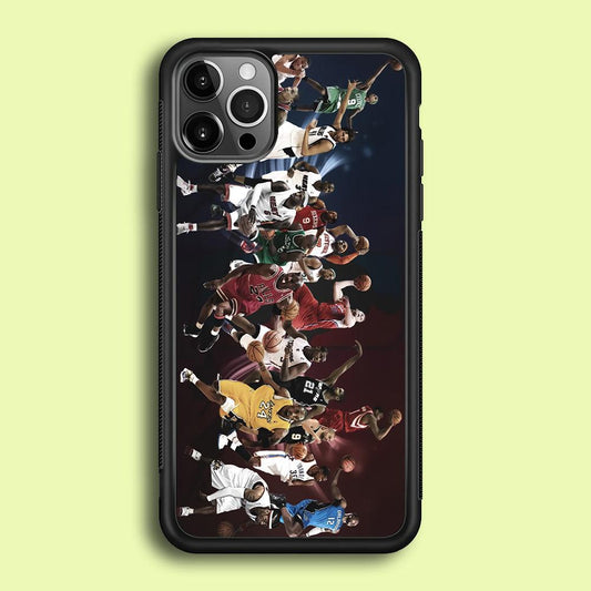 NBA player All Star iPhone 12 Pro Case-Rubber / Black (2D Case)-Xtracase