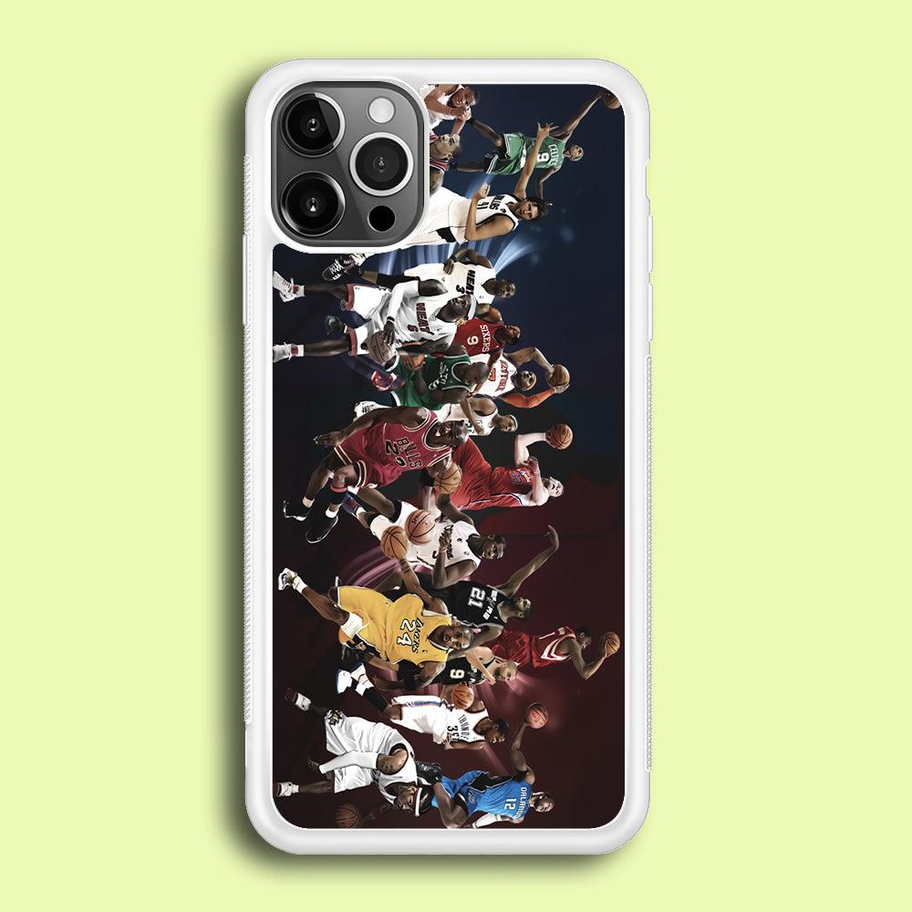 NBA player All Star iPhone 12 Pro Max Case-Rubber / White (2D Case)-Xtracase