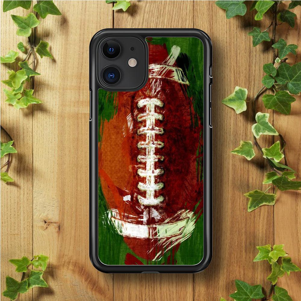 NFL American Football Art iPhone 11 Case-Rubber / Black (2D Case)-Xtracase