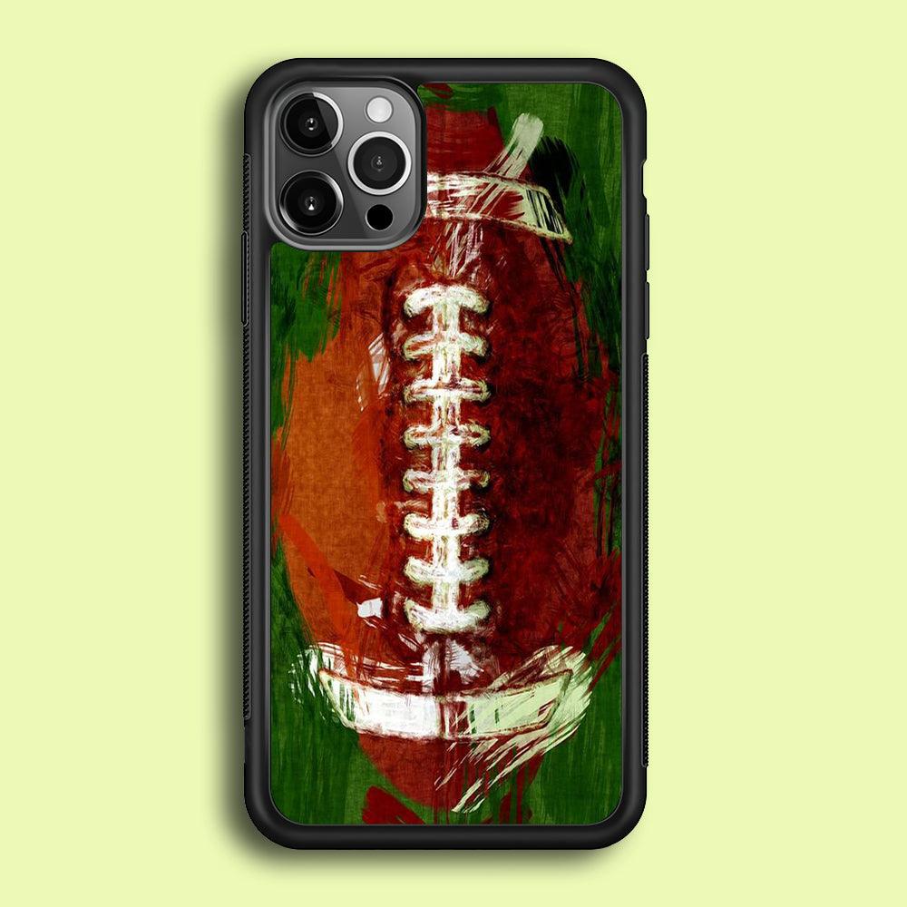 NFL American Football Art iPhone 12 Pro Case-Rubber / Black (2D Case)-Xtracase