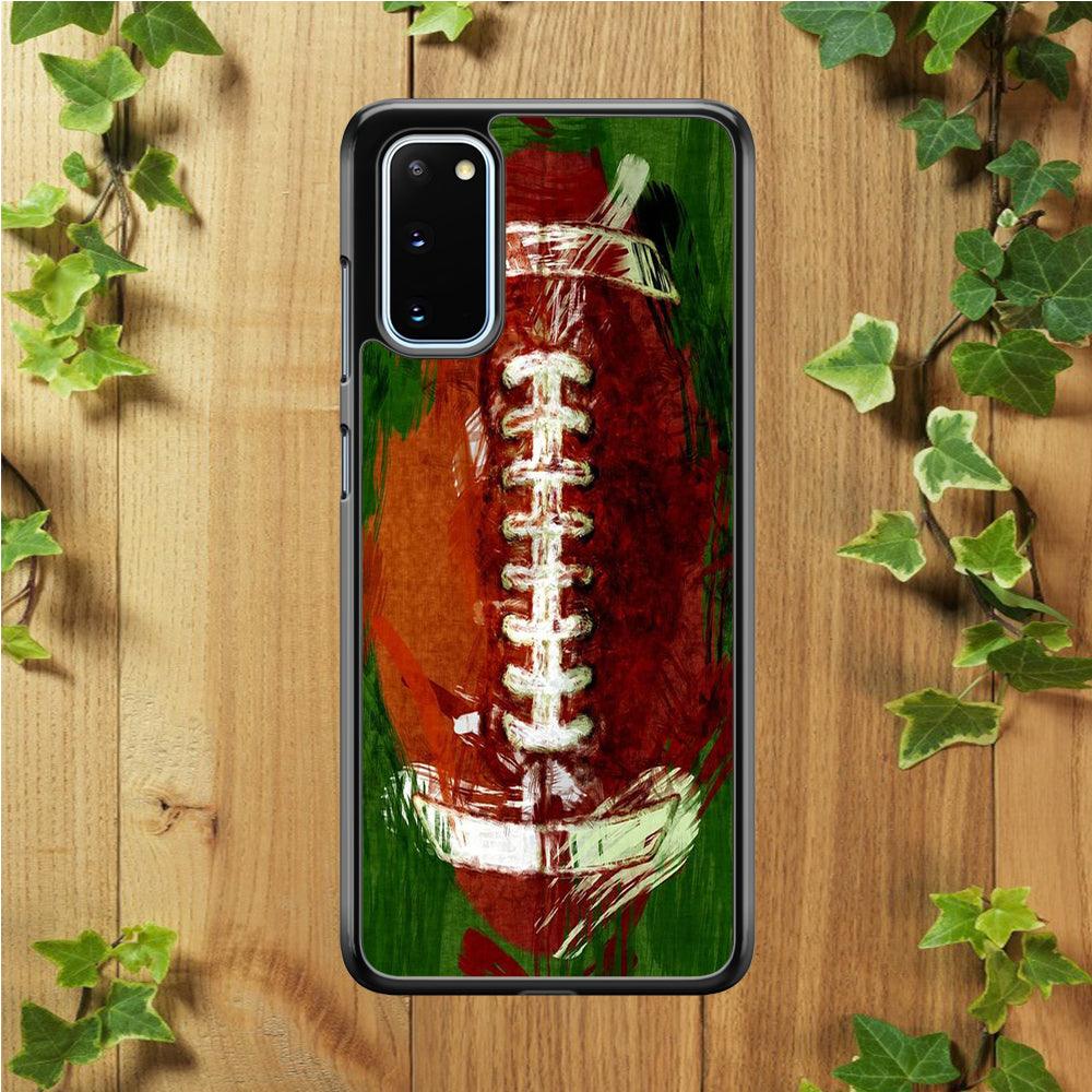 NFL American Football Art Samsung Galaxy S20 Case-Rubber / White (2D Case)-Xtracase