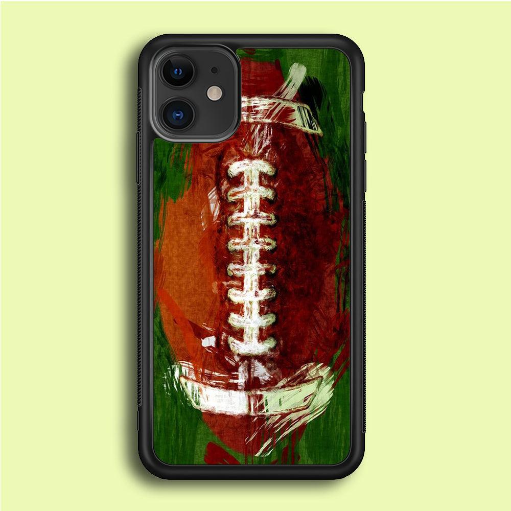NFL American Football Art iPhone 12 Case-Rubber / Black (2D Case)-Xtracase