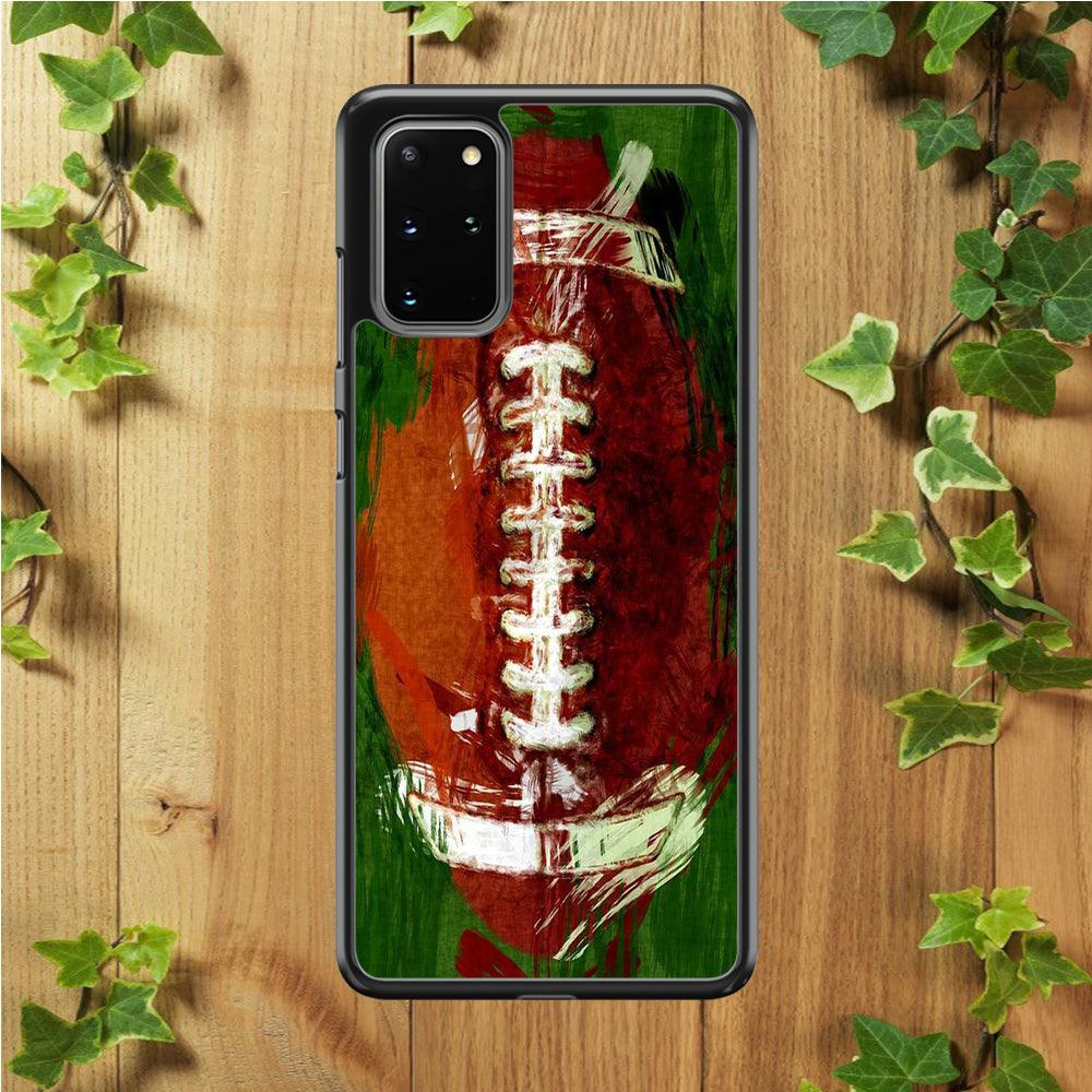 NFL American Football Art Samsung Galaxy S20 Plus Case-Rubber / Black (2D Case)-Xtracase