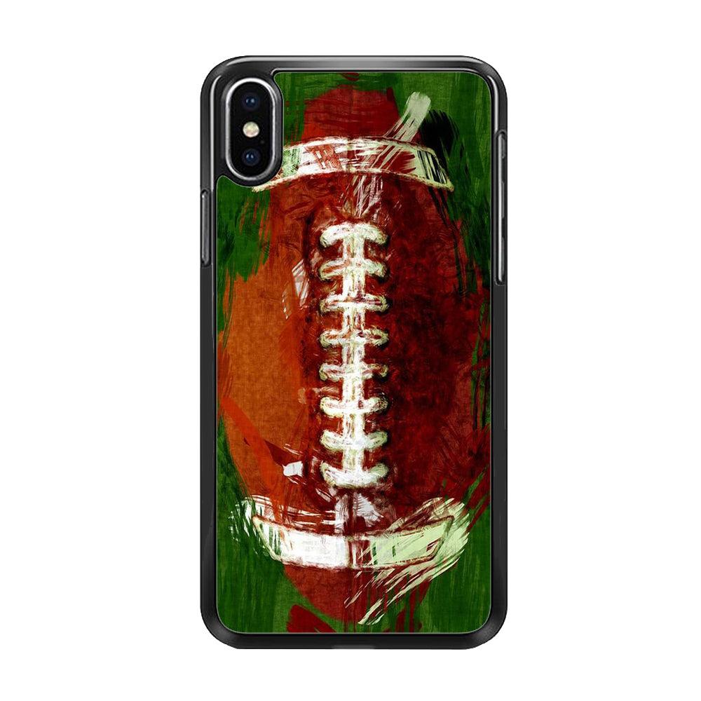 NFL American Football Art iPhone Xs Max Case-Rubber / Black (2D Case)-Xtracase