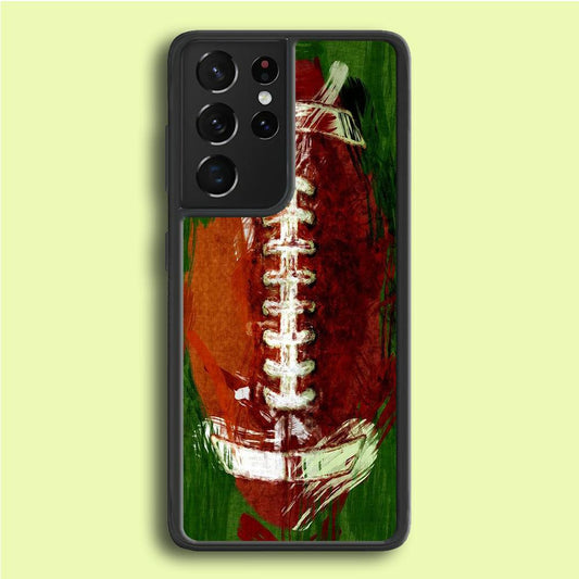 NFL American Football Art Samsung Galaxy S21 Ultra Case-Rubber / White (2D Case)-Xtracase