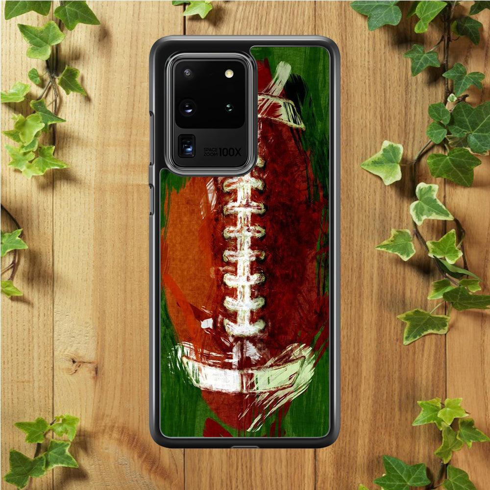 NFL American Football Art Samsung Galaxy S20 Ultra Case-Rubber / White (2D Case)-Xtracase