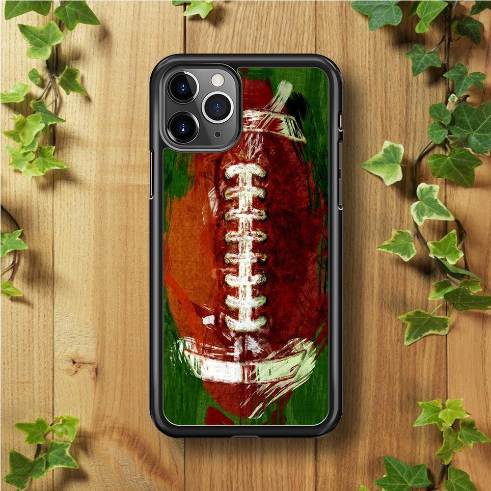 NFL American Football Art iPhone 11 Pro Max Case-Rubber / Black (2D Case)-Xtracase