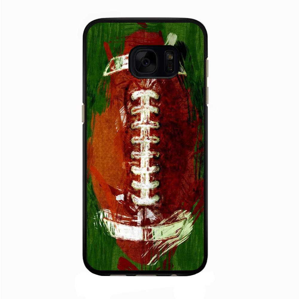 NFL American Football Art Samsung Galaxy S7 Edge Case-Rubber / Black (2D Case)-Xtracase