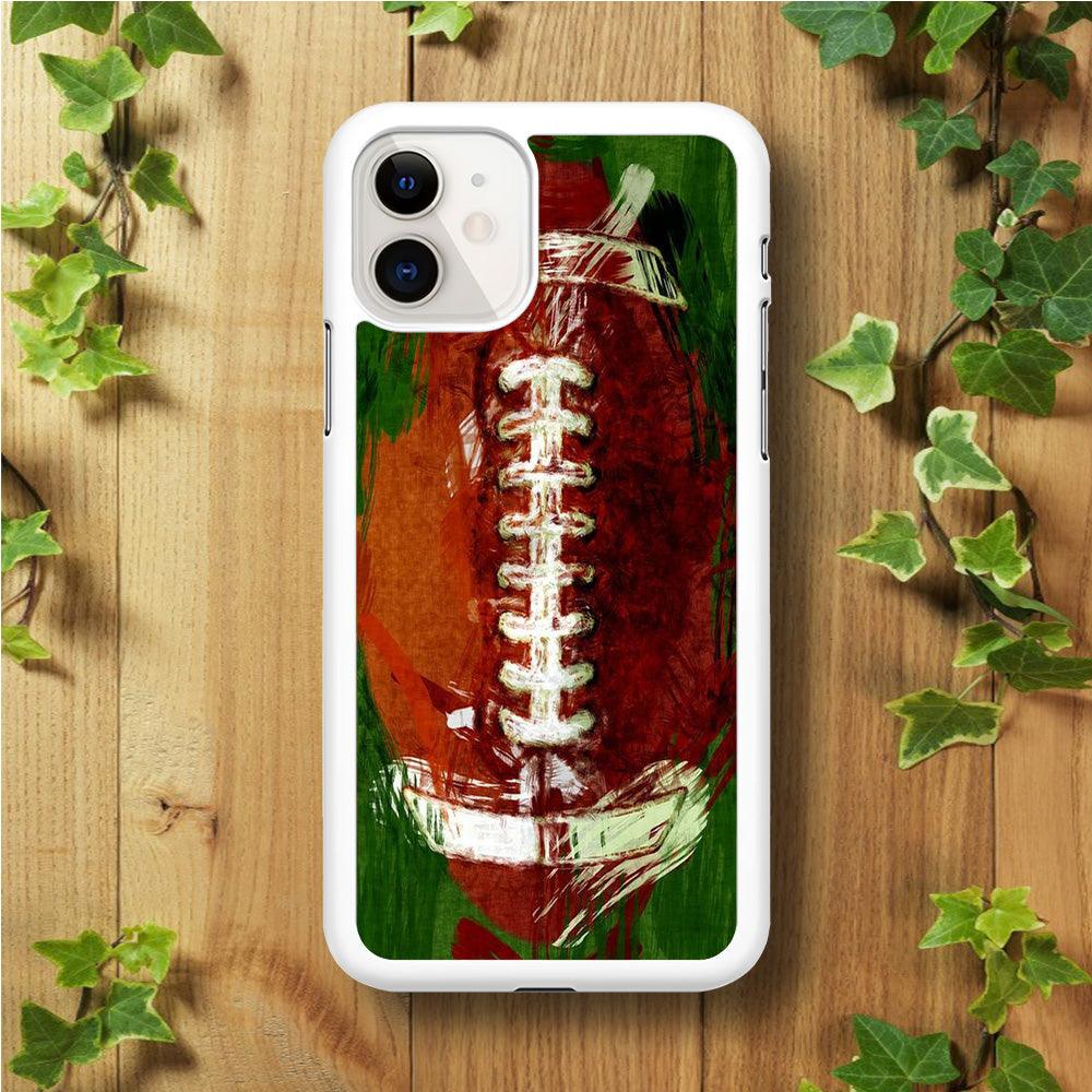 NFL American Football Art iPhone 11 Case-Rubber / White (2D Case)-Xtracase