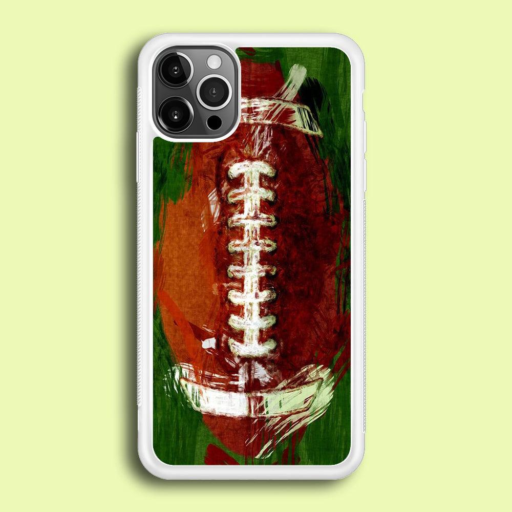 NFL American Football Art iPhone 12 Pro Case-Rubber / White (2D Case)-Xtracase
