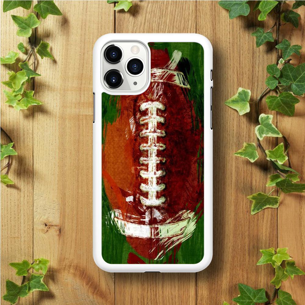 NFL American Football Art iPhone 11 Pro Case-Rubber / White (2D Case)-Xtracase