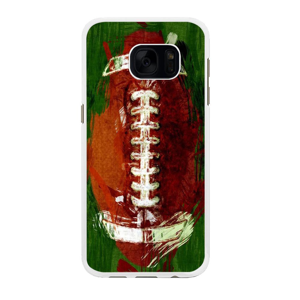 NFL American Football Art Samsung Galaxy S7 Edge Case-Rubber / White (2D Case)-Xtracase
