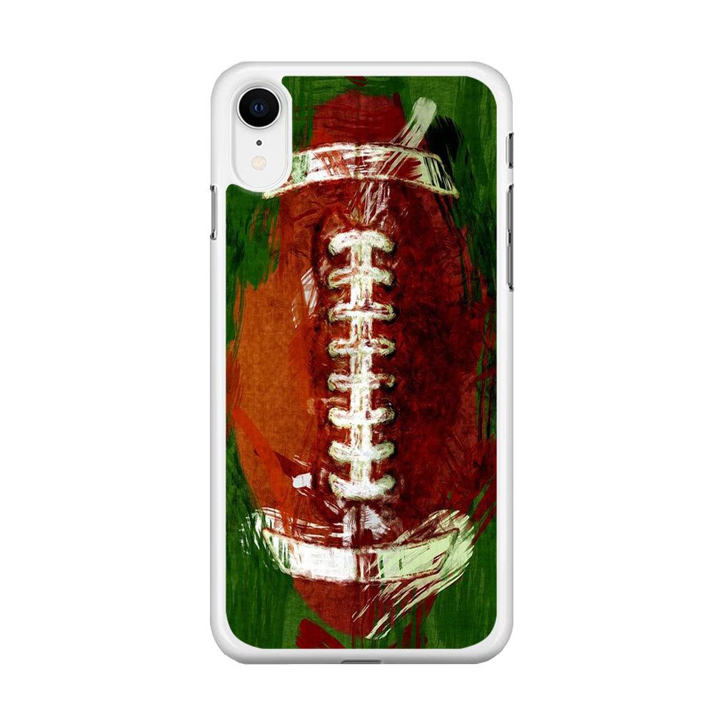 NFL American Football Art iPhone XR Case-Rubber / White (2D Case)-Xtracase