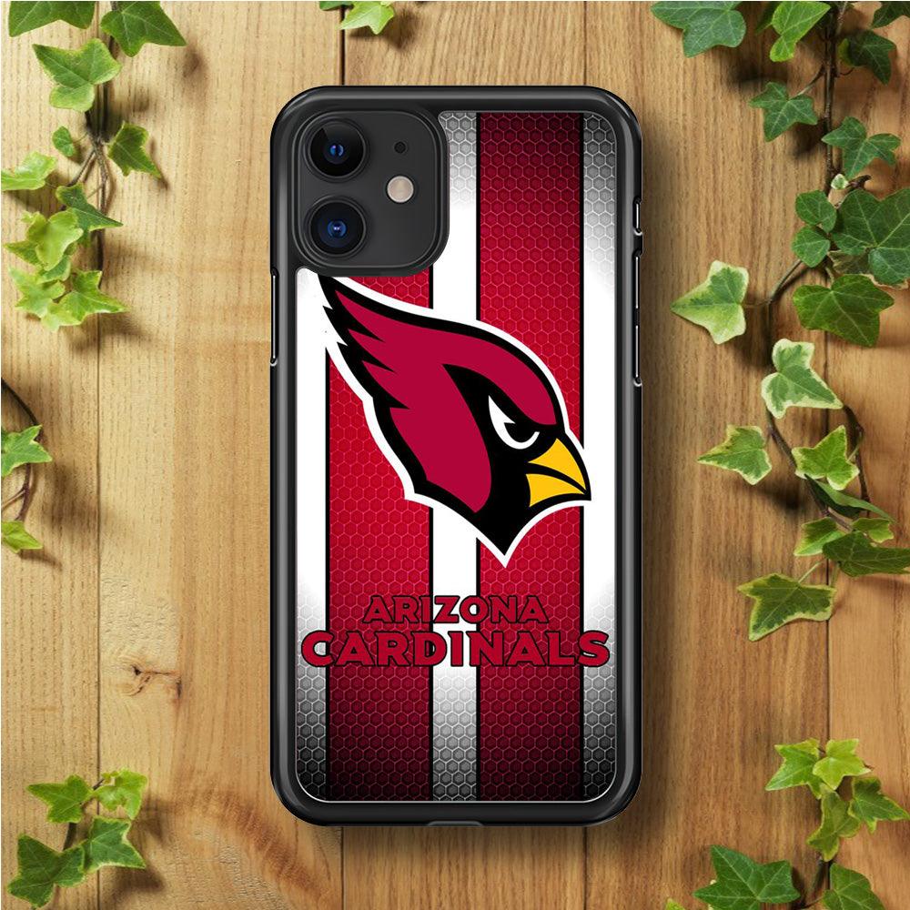 NFL Arizona Cardinals 001 iPhone 11 Case-Rubber / Black (2D Case)-Xtracase