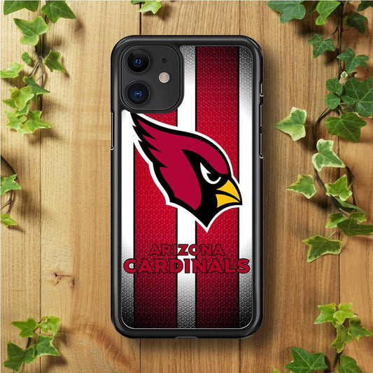 NFL Arizona Cardinals 001 iPhone 11 Case-Rubber / Black (2D Case)-Xtracase