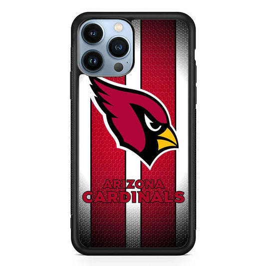 NFL Arizona Cardinals 001 iPhone 13 Pro Max Case-Rubber / Black (2D Case)-Xtracase