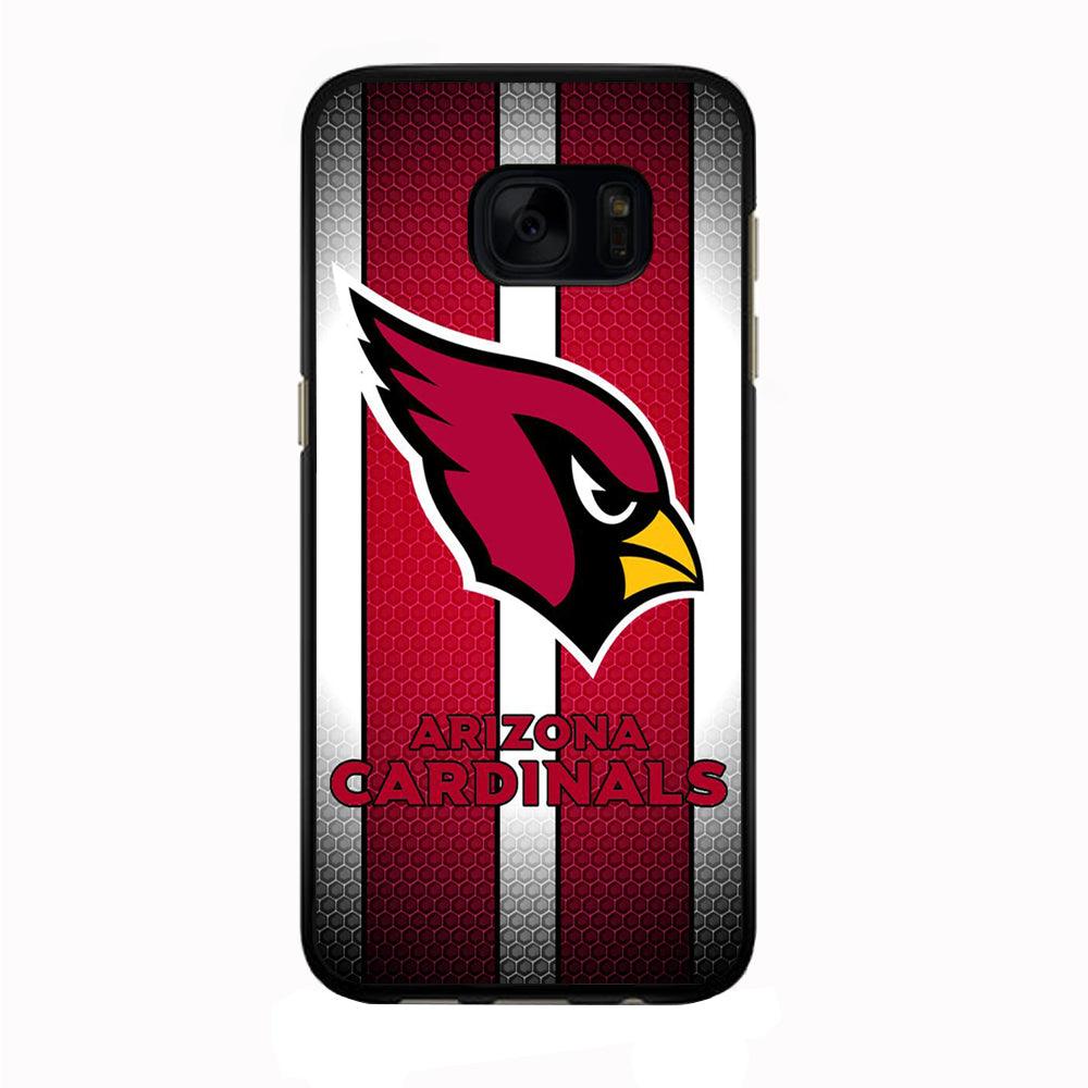 NFL Arizona Cardinals 001 Samsung Galaxy S7 Edge Case-Rubber / Black (2D Case)-Xtracase