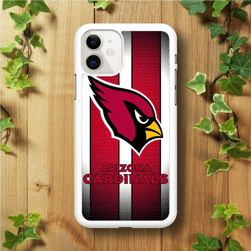 NFL Arizona Cardinals 001 iPhone 11 Case-Rubber / White (2D Case)-Xtracase