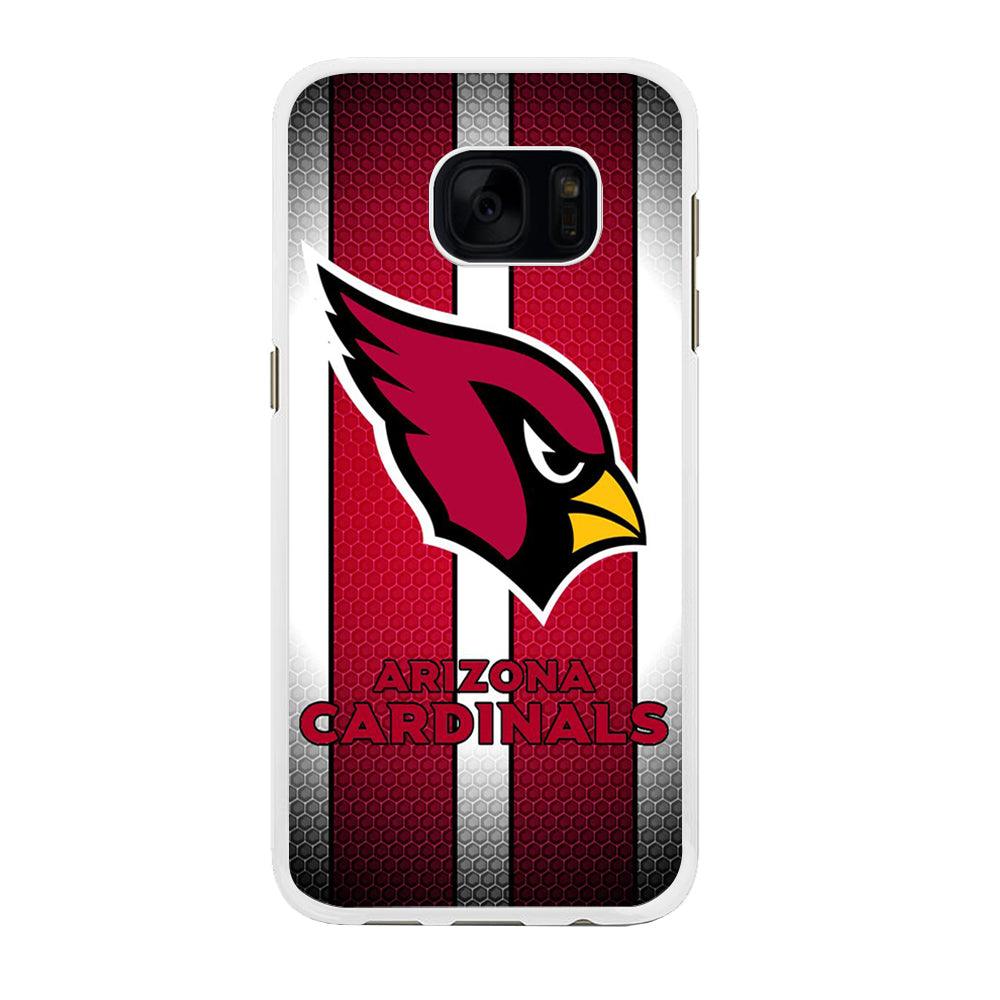 NFL Arizona Cardinals 001 Samsung Galaxy S7 Edge Case-Rubber / White (2D Case)-Xtracase