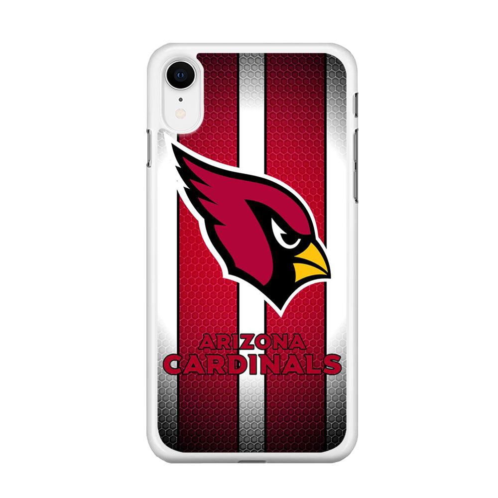 NFL Arizona Cardinals 001 iPhone XR Case-Rubber / White (2D Case)-Xtracase