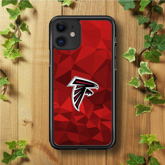 NFL Atlanta Falcons 001 iPhone 11 Case-Rubber / Black (2D Case)-Xtracase