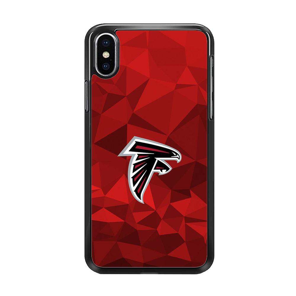 NFL Atlanta Falcons 001 iPhone Xs Case-Rubber / Black (2D Case)-Xtracase