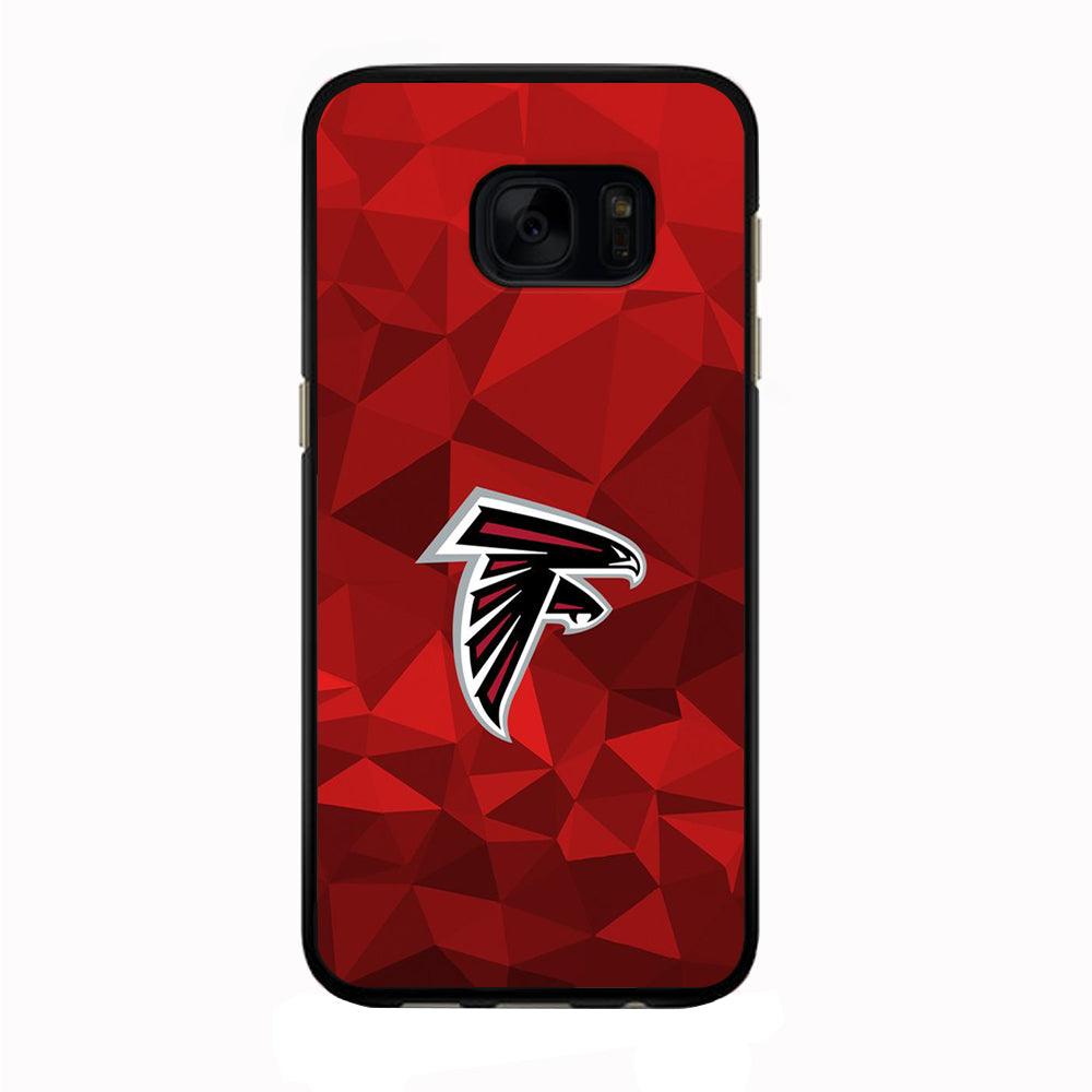 NFL Atlanta Falcons 001 Samsung Galaxy S7 Edge Case-Rubber / Black (2D Case)-Xtracase
