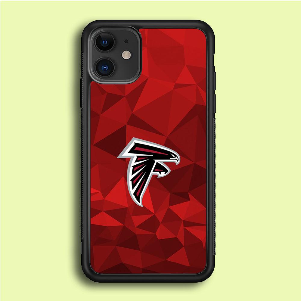 NFL Atlanta Falcons 001 iPhone 12 Case-Rubber / Black (2D Case)-Xtracase