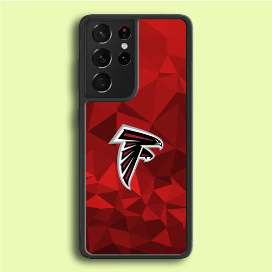 NFL Atlanta Falcons 001 Samsung Galaxy S21 Ultra Case-Rubber / White (2D Case)-Xtracase