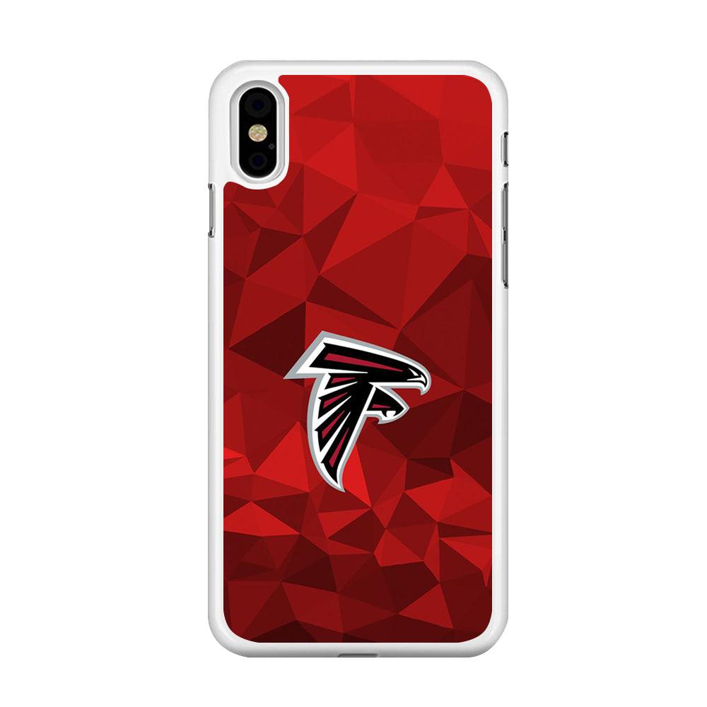 NFL Atlanta Falcons 001 iPhone Xs Case-Rubber / White (2D Case)-Xtracase